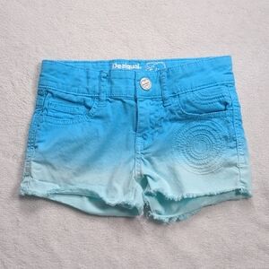 Desigual Girls Blue Ombré Cotton Jean shorts